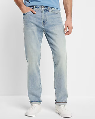 Straight Light Wash Stretch Jeans | Express