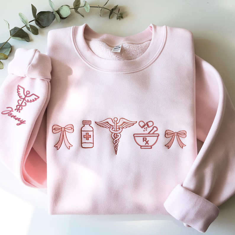 Embroidered Pharmacy Icon Sweatshirt, Pharmacist Gift | Etsy (US)