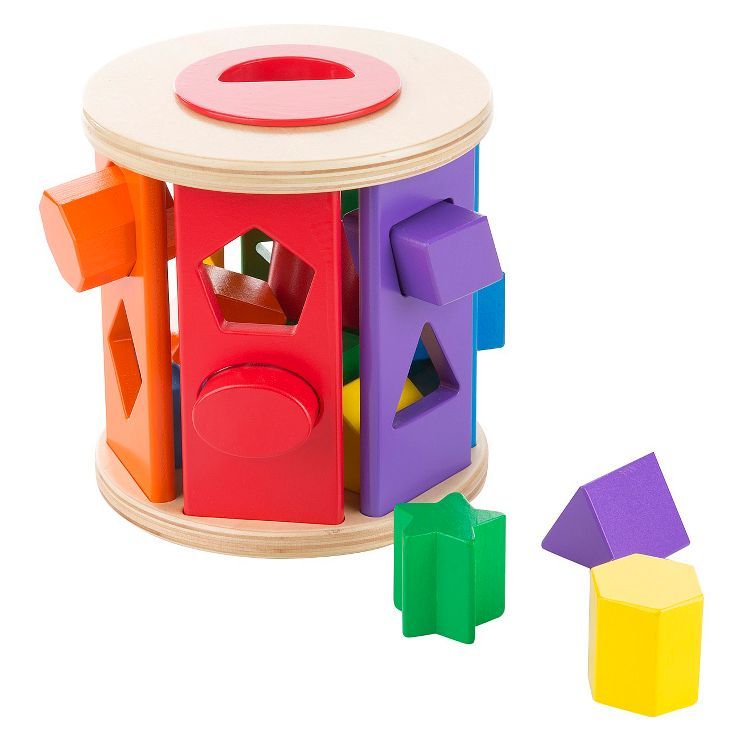 Melissa & Doug Match and Roll Shape Sorter - Classic Wooden Toy | Target