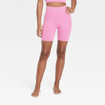 Women's High-Rise Ribbed Seamless Bike Shorts 7" - JoyLab™ | Target