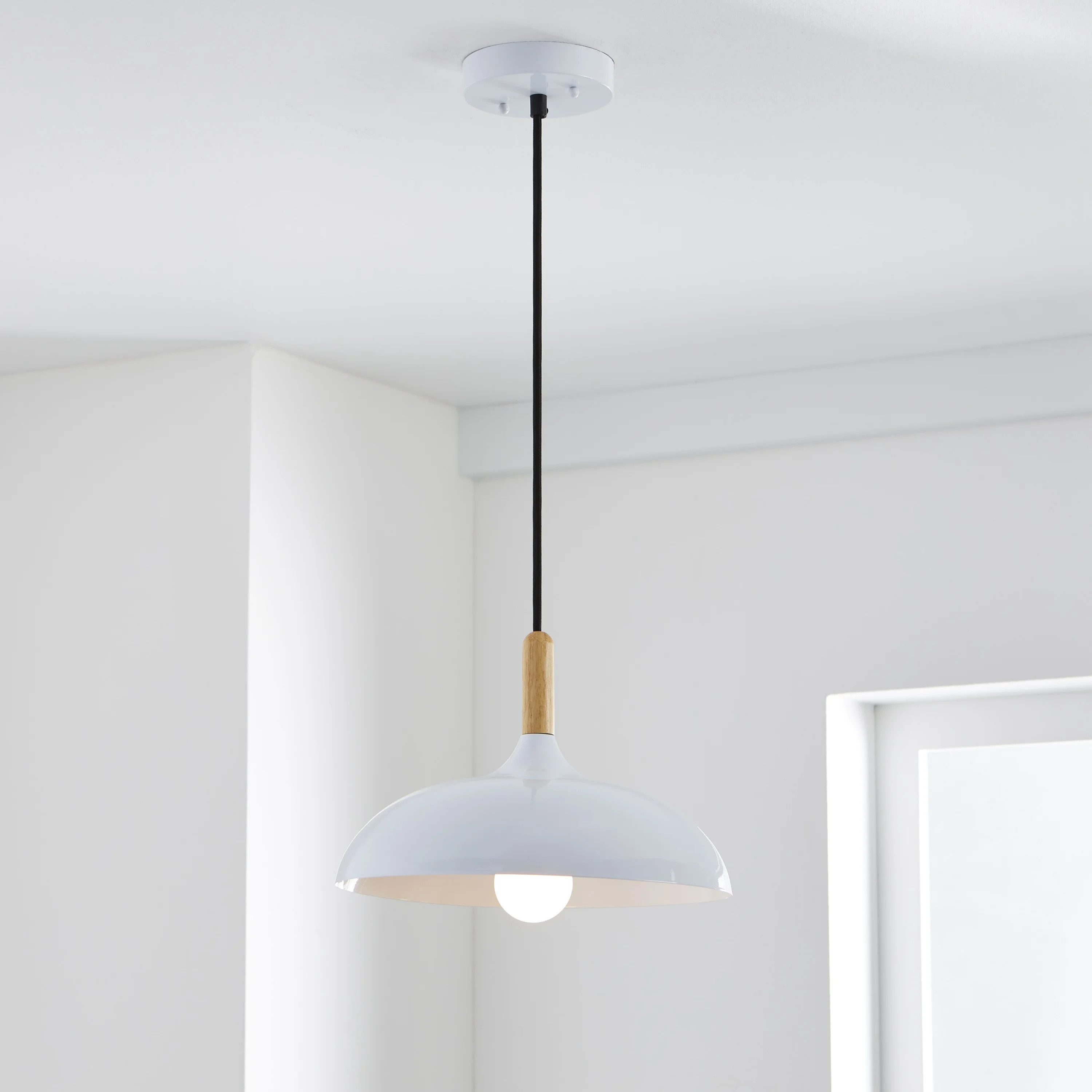 Better Homes & Gardens 1 Light Single Head Pendant White 1 A19 Light Bulb Included | Walmart (US)