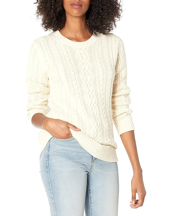 Amazon Essentials Women's Fisherman Cable Long-Sleeve Crewneck Sweater (Available in Plus Size) | Amazon (US)