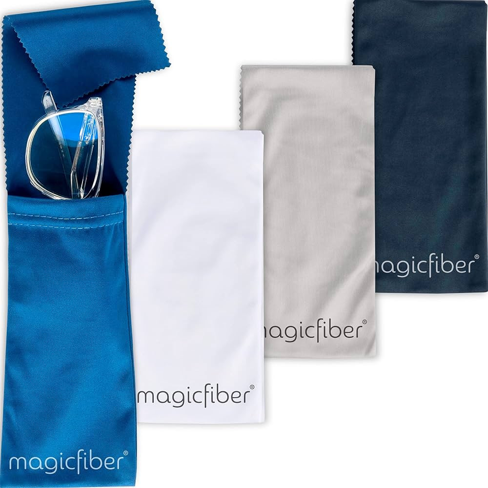 MagicFiber Ultra-Soft Microfiber Glasses & Sunglasses Pouch Case (4 Color Pack) Slim Eyeglass & S... | Amazon (US)
