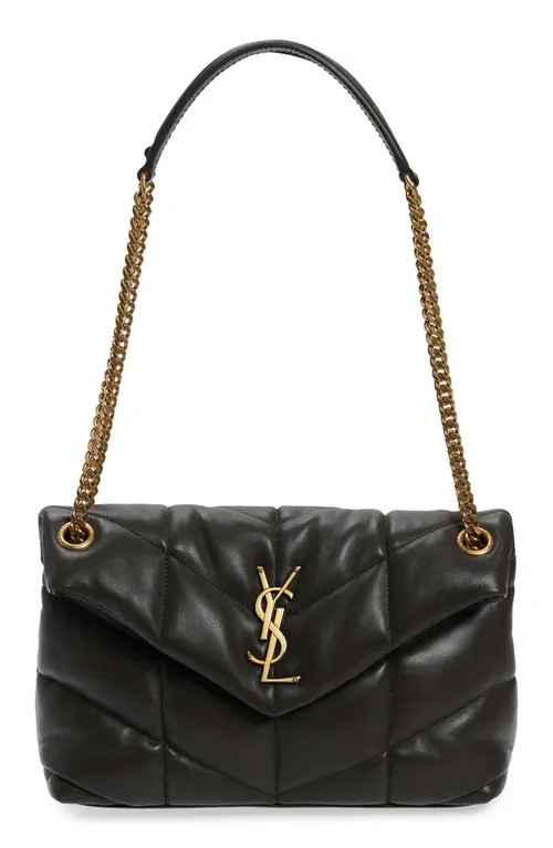 Saint Laurent Small Loulou Leather Puffer Bag in 1000 Nero at Nordstrom | Nordstrom