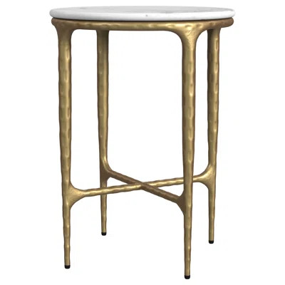 Angela Round Marble Top Side Table White And Gold | Wayfair North America