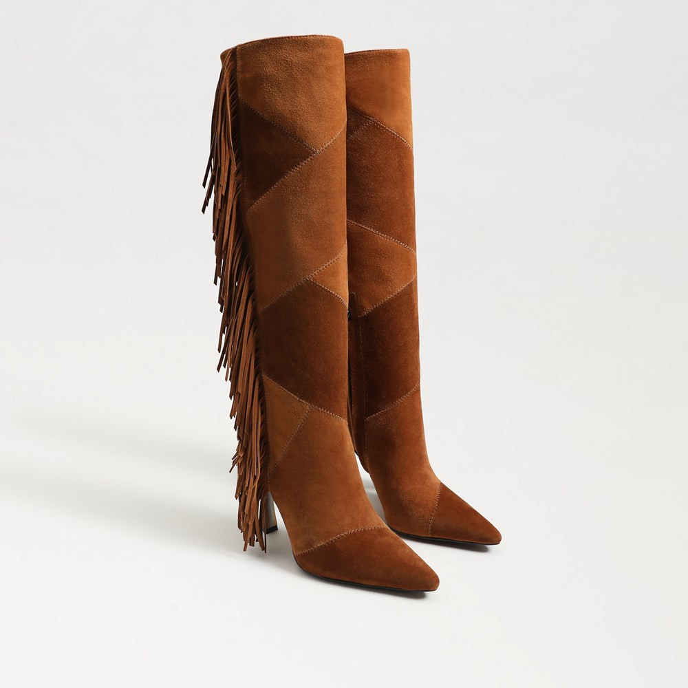 Sam Edelman Ellis Knee High Fringe Boot Frontier Brown Suede 9.5 | Sam Edelman CA