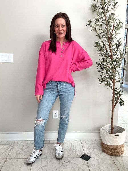 Amazon link sweater for Valentine’s day or for spring! Runs true to size - wearing a small. Amazon straight leg jeans run true to size to small.



#LTKsalealert #LTKover40 #LTKfindsunder50