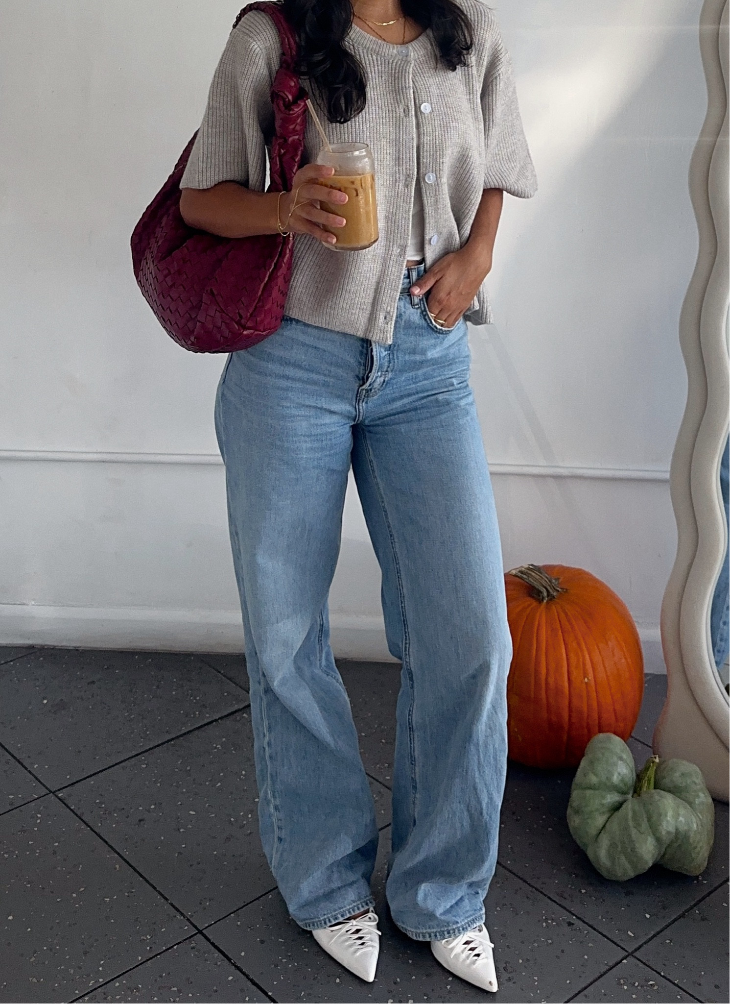 the coziest pre fall look..wearing a size small in the cardigan 