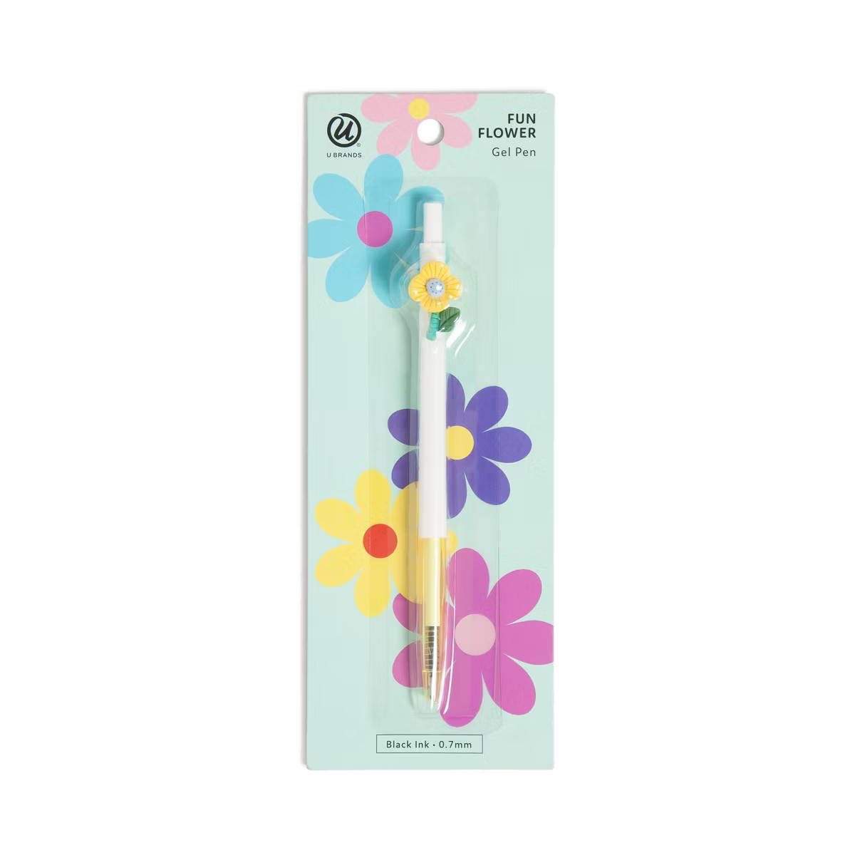 U Brands Retractable Gel Pen Flower Black Ink | Target