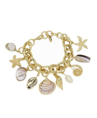 Mermaid Tears Shell and Gold - Tone Bracelet | Macy's