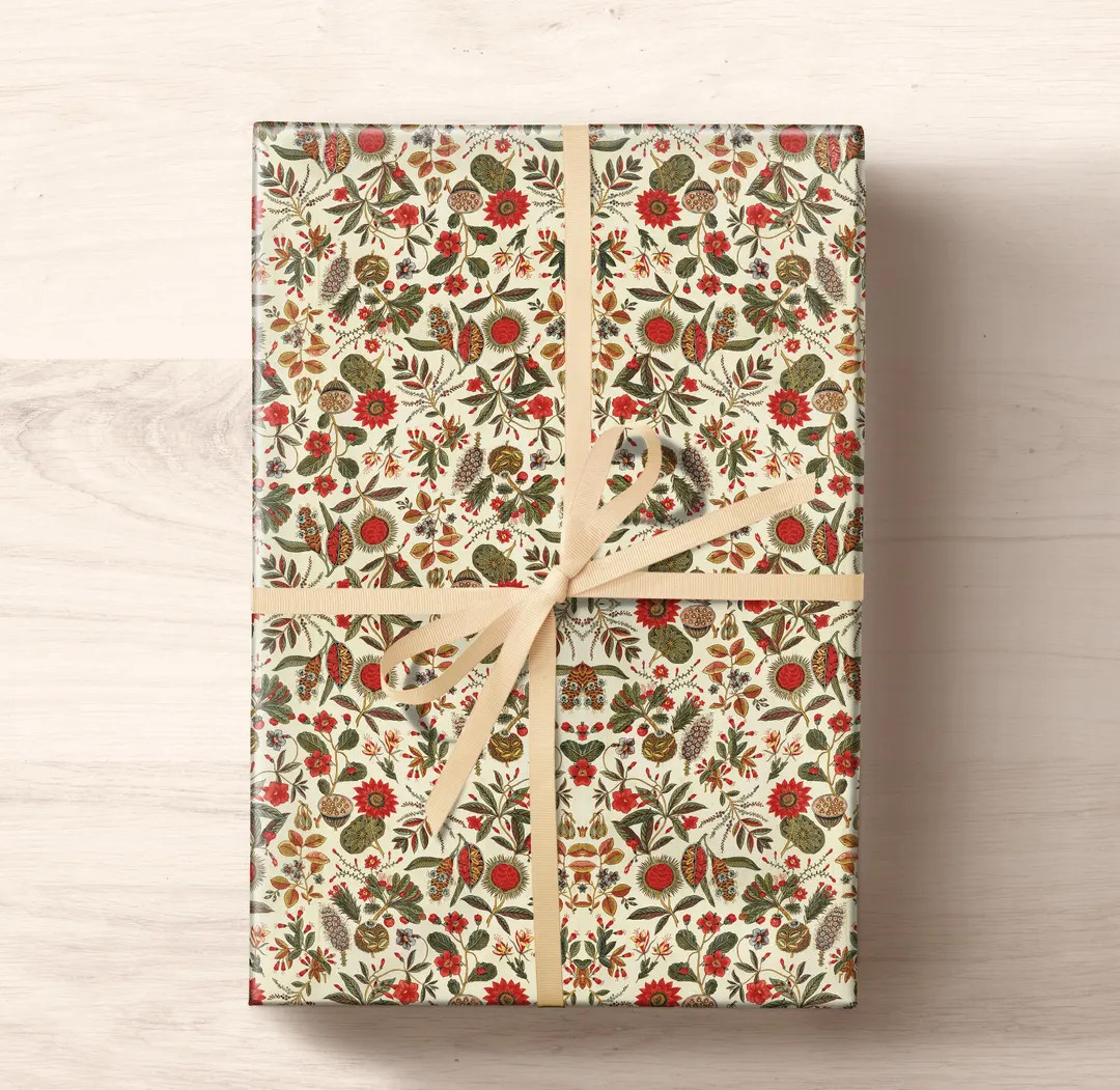 French Textile Wrapping Paper Roll, 18th Century, Vintage Christmas Wrapping Paper, Classic, Boho... | Etsy (US)