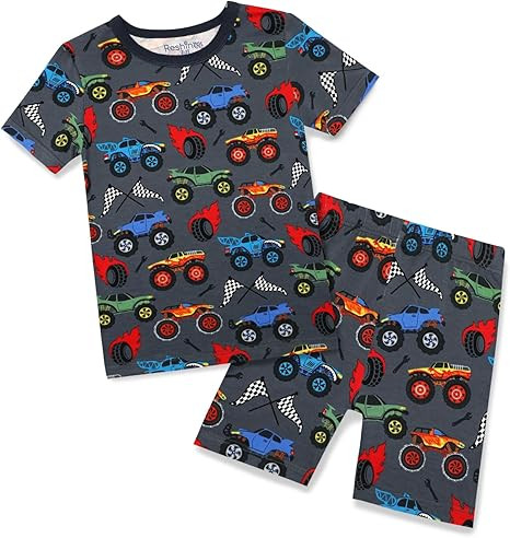 babee Reshinee Bamboo Viscose Toddler Car Pajamas Boys Girls Kids Short Cool Summer 12M-8Y Snug f... | Amazon (US)