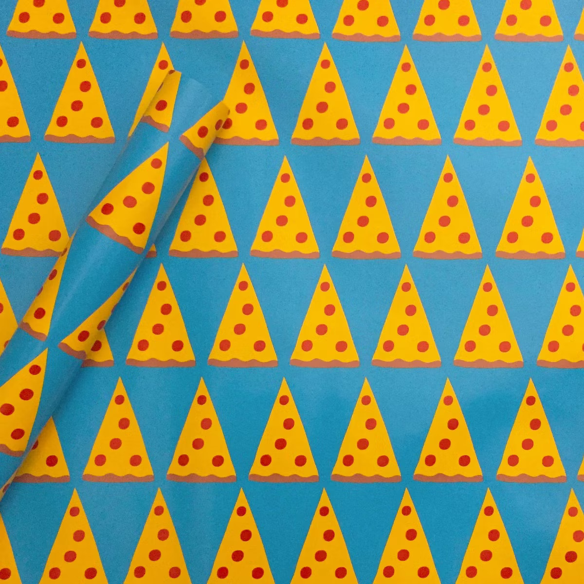 Pizza Paper Gift Wrapping Paper Blue/Orange/Yellow - Spritz™ | Target