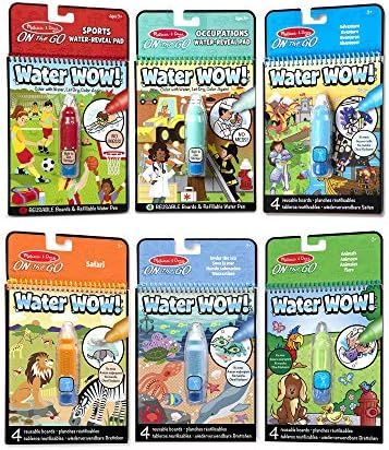 Melissa & Doug On the Go Water Wow! Reusable Color with Water Activity Pad 6-Pack, Sports, Occupa... | Amazon (US)