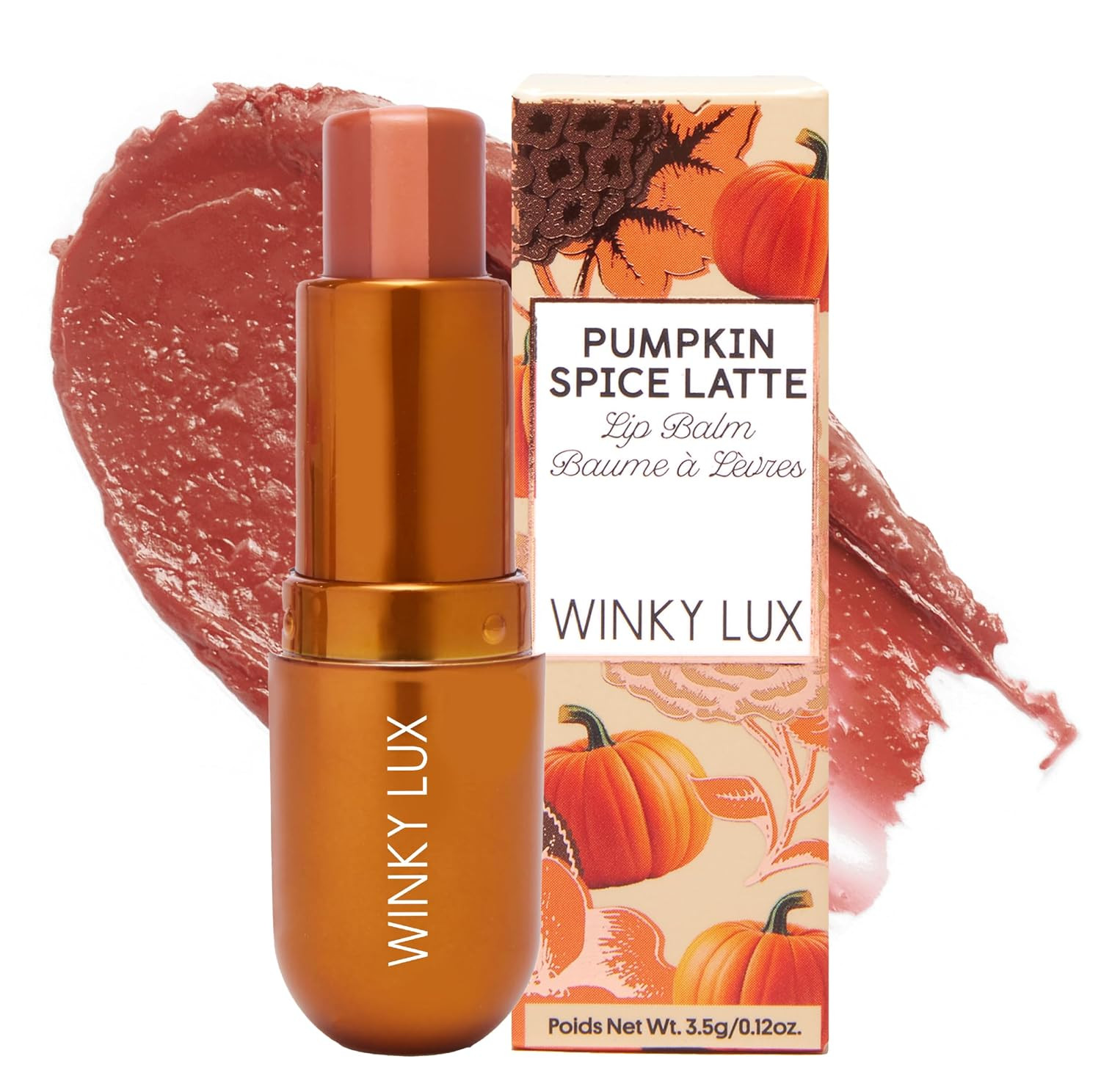WINKY LUX Pumpkin Spice Latte Scented Lip Balm, Hydrating Sheer Nude Tint | Amazon (US)