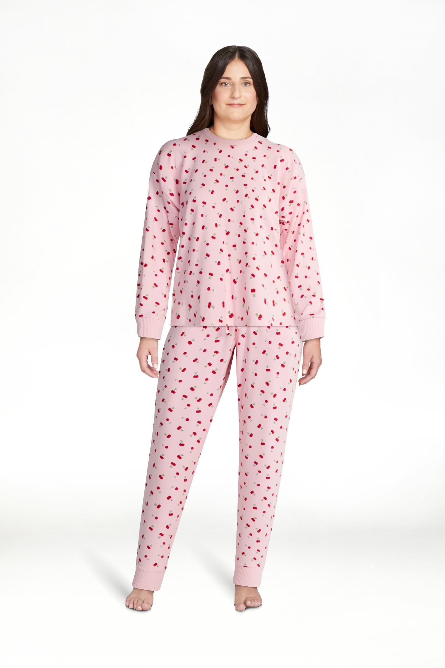 Joyspun Women's Cozy Lounge Collection Hacci Knit Sleep Top with Long Sleeves, Sizes XS-3X | Walmart (US)