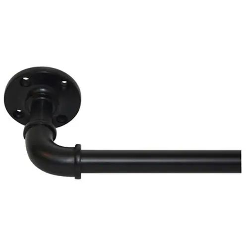 allen + roth 72-in To 144-in Black Steel Single Curtain Rod Lowes.com | Lowe's