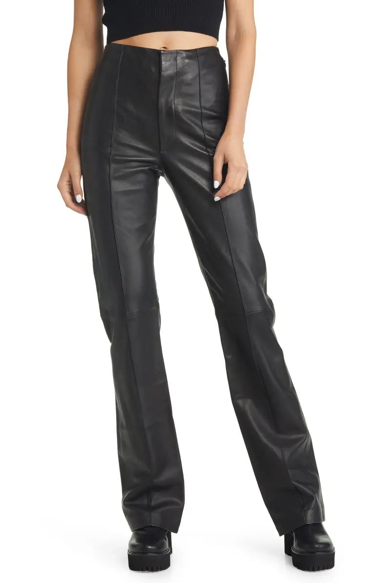 FRAME Pintuck Leather Trousers | Nordstrom | Nordstrom