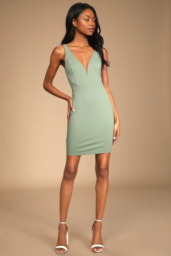 Perfect Pick Sage Green Bodycon Dress | Lulus (US)