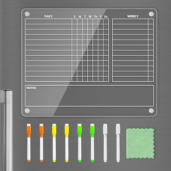 PigPotParty Magnetic Chore Chart for Adults & Teens & Kids on Fridge – 12"x9.5" Acrylic Dry Era... | Amazon (US)