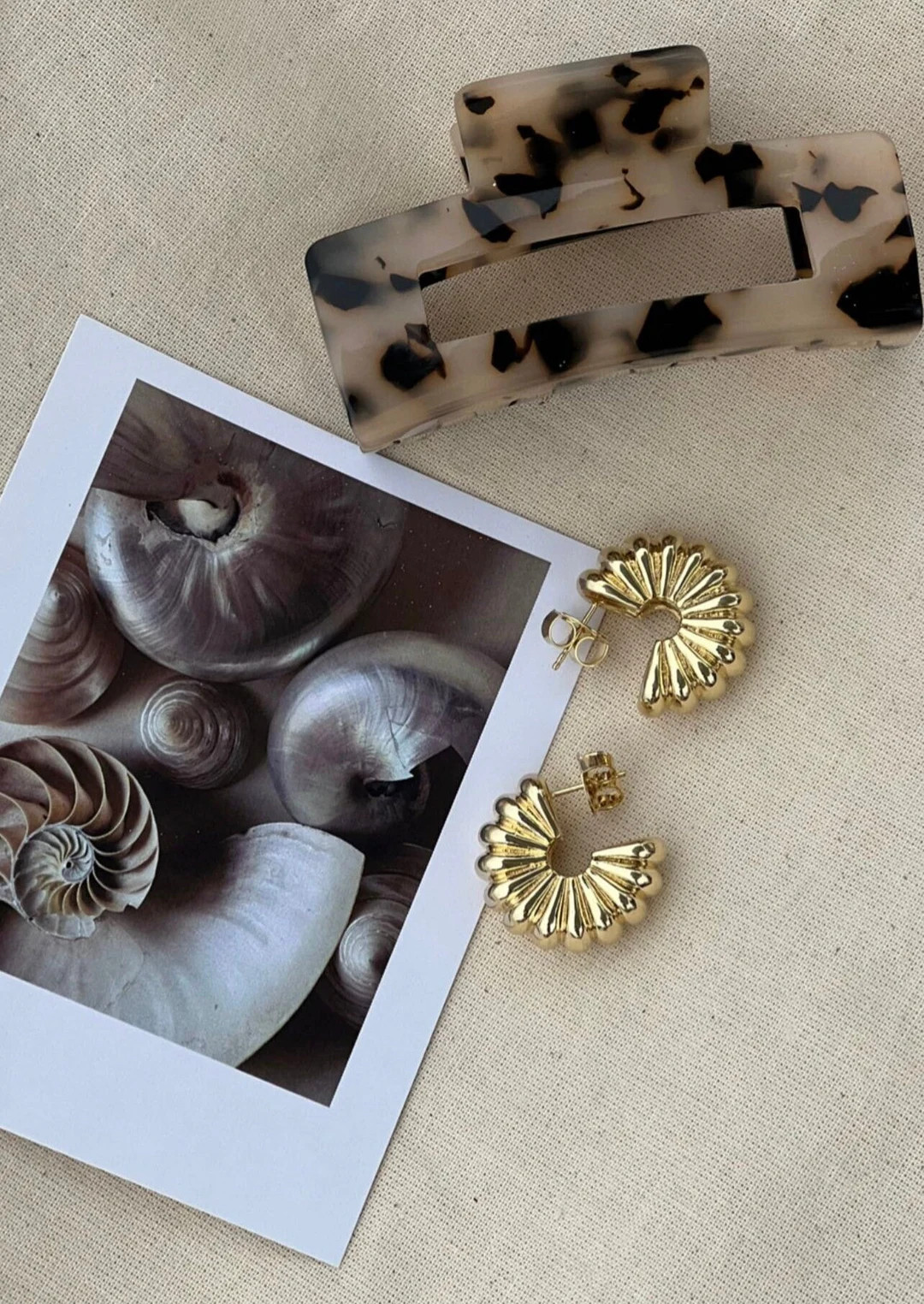 Handmade Minimalist Solid Gold Hoop Earrings, Chunky Croissant Hoops for Any Occasion, Birthday G... | Etsy (US)