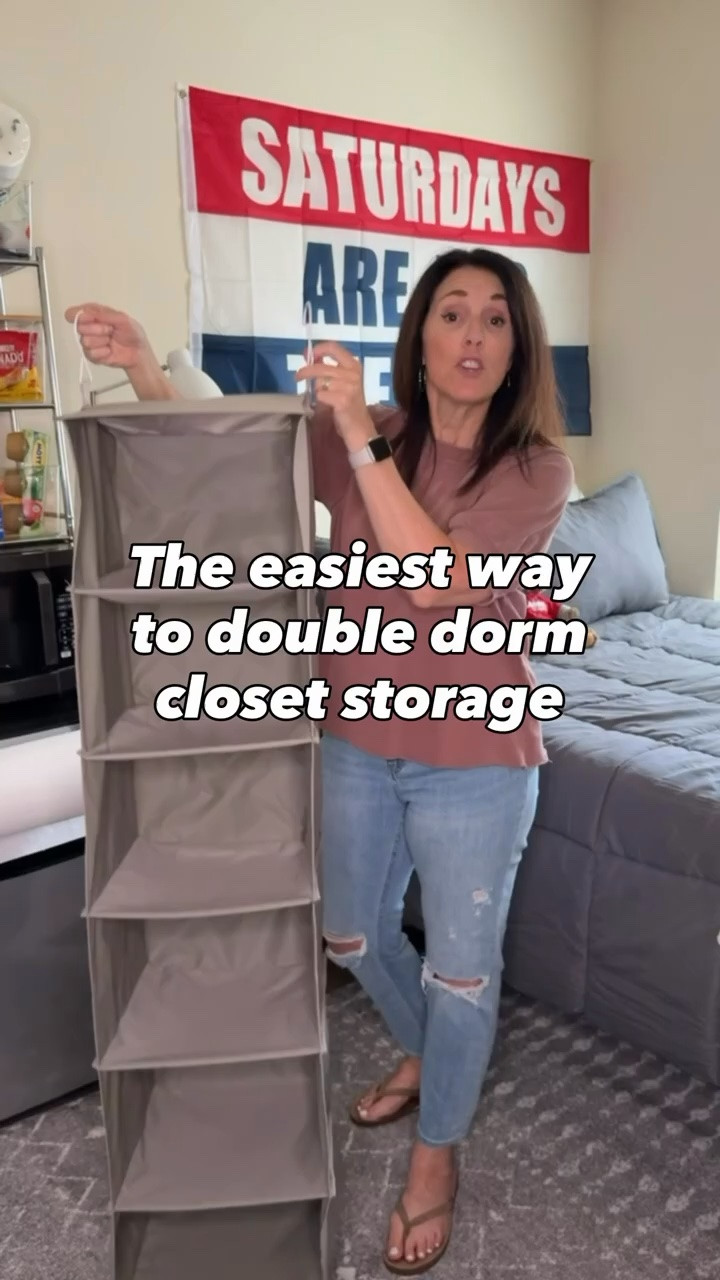 Make the most of a tiny dorm closet with a hanging closet organizer designed for bulky items. Perfect for hoodies, sweatshirts, jeans, sweaters, towels, extra bedding, shoes, and folded clothes while keeping shelves and drawers free for everyday essentials. A dorm storage must-have for small spaces.

#LTKU #LTKHome
