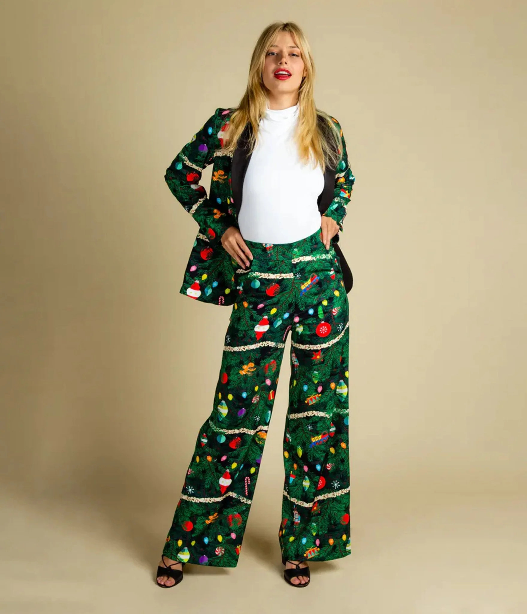 Christmas Tree Print Pants | UniqueVintage