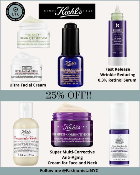 SAVE 25% on Kiehls Best Selling Skincare / Beauty products for 3 days only!!! Click any photo and add to cart to SAVE!!! Ca-Ching!!! 🎉🥰 

#LTKsalealert #LTKSale #LTKbeauty