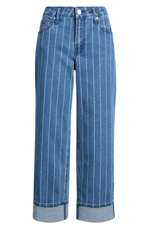 CITY BLUES Five-Pocket Cuffed Straight Leg Jeans in Indigo at Nordstrom, Size 12 | Nordstrom