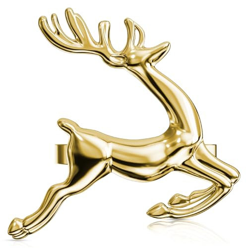 ZeeDix Gold Reindeer Christmas Napkin Rings Set of 24, Napkin Holder Ring for Christmas Dinner Table Decor Cloth Napkins, Wedding Receptions, Holiday Party, Banquet and Home Kitchen | Amazon (US)