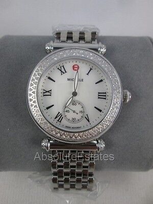 NEW Michele Silver Diamond Caber Ladies Watch MWW16A000001 Box NWT NIB | eBay US