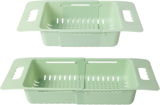 Zoymensu Colander Set of 2 Fruits and Vegetables Drain Basket Collapsible Adjustable Strainer Mul... | Amazon (US)