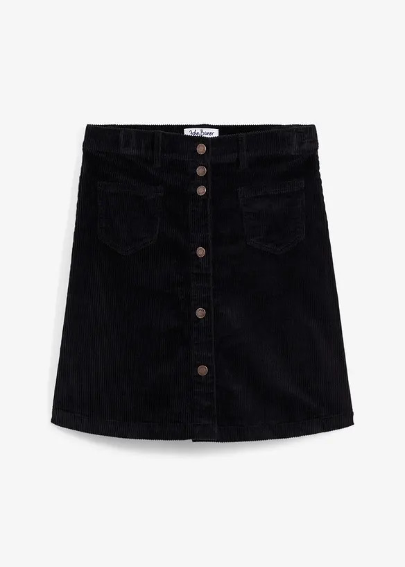 Stretch-Cordrock mit Knopfleiste | Bonprix DE