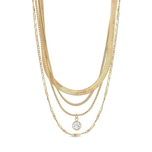 Ettika All the Chains Layered Necklace. 18k Gold Plated Prelayered Chain Necklaces. Gold Necklace for Women. Gifts For Women | Amazon (US)
