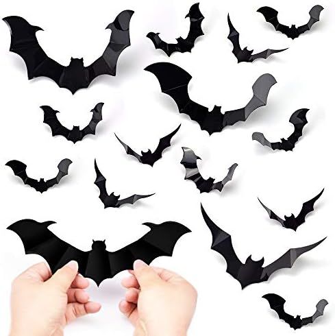 Amazon.com: Bats Halloween Decorations,60PCS PVC Bat Wall Decals Stickers,3 Styles 3D Removable W... | Amazon (US)