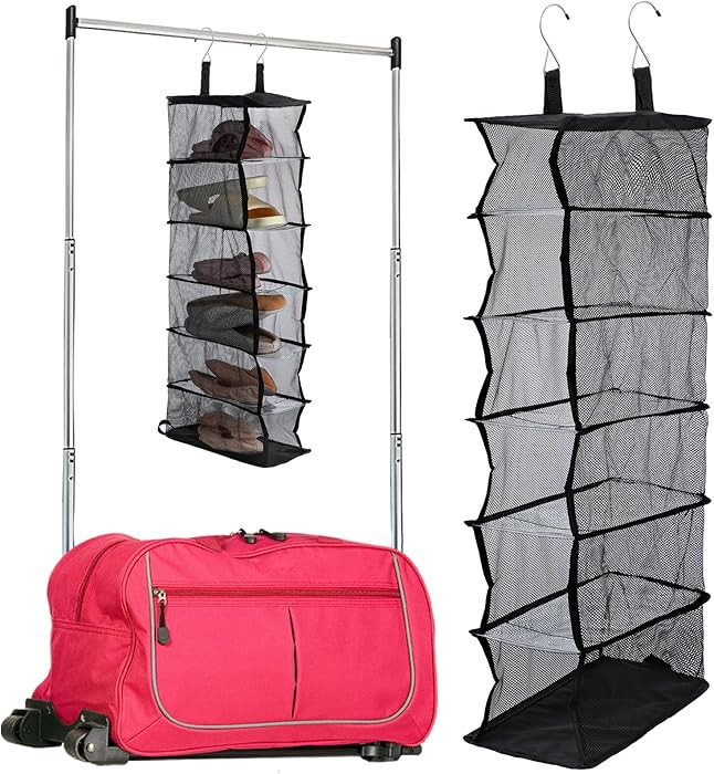 Aliceset 6-shelf Hanging Shoe Organizer for Dance Bags, Collapsible Hanging Shoe Rack with Transp... | Amazon (US)
