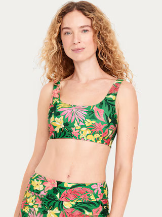 Matte Scoop-Neck Bikini Swim Top | Old Navy (US)