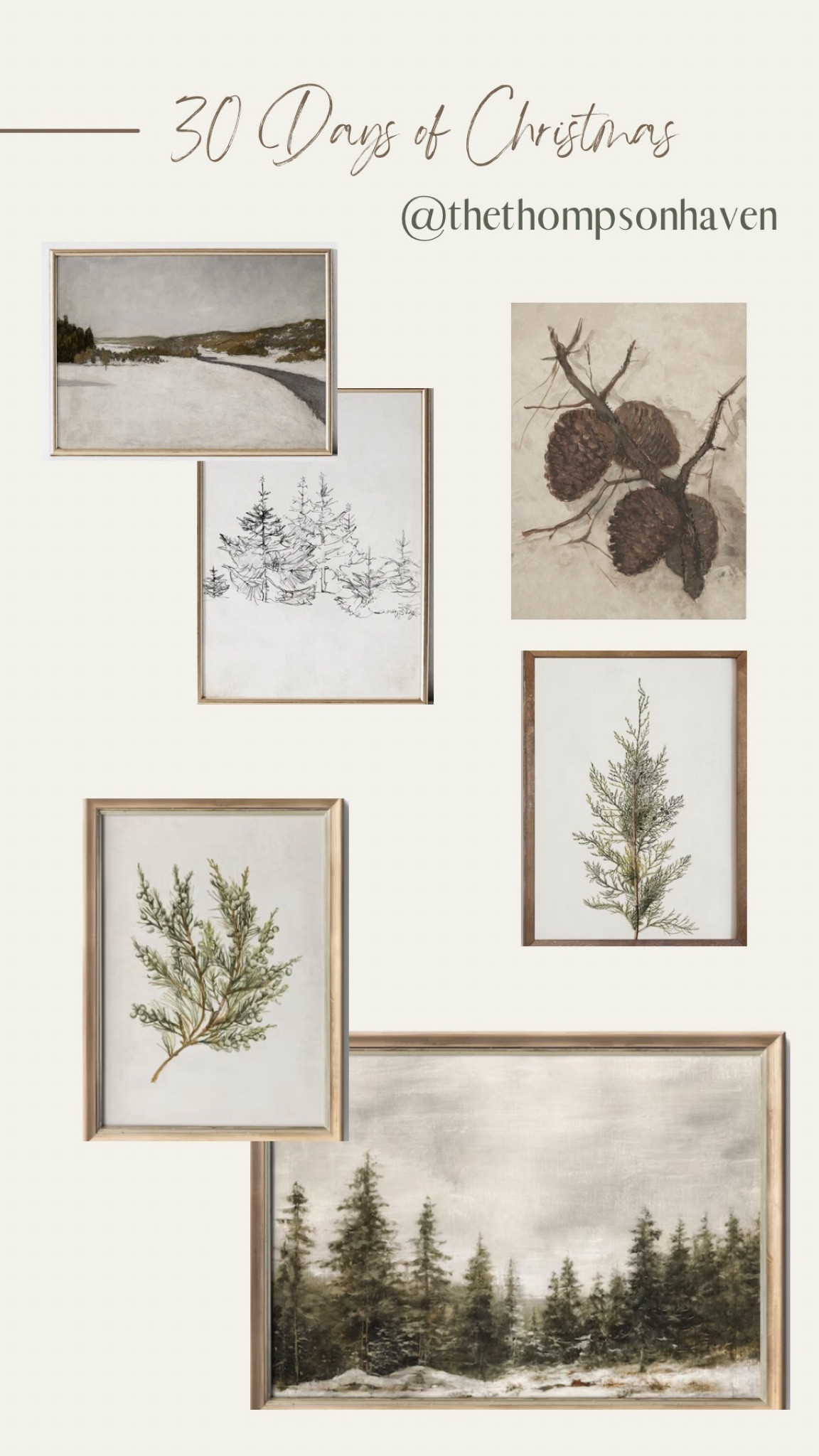 Christmas holiday art prints vintage looking 

#LTKhome #LTKSeasonal #LTKHoliday
