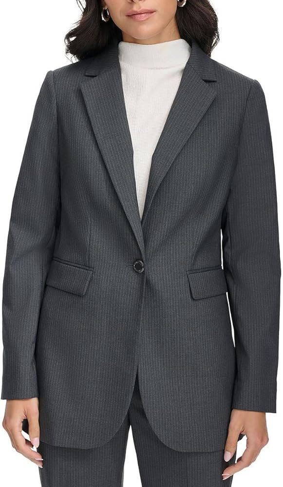 Calvin Klein Women's One Button Lux Blazer | Amazon (US)