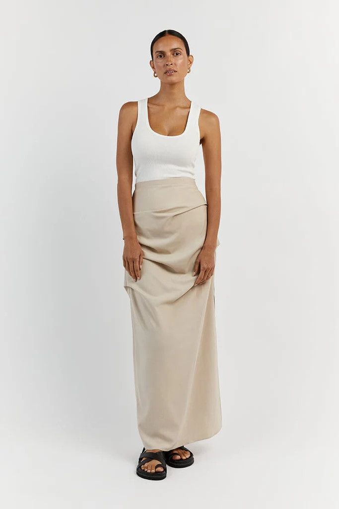 JAMIE RUCHED STONE MIDI SKIRT | DISSH