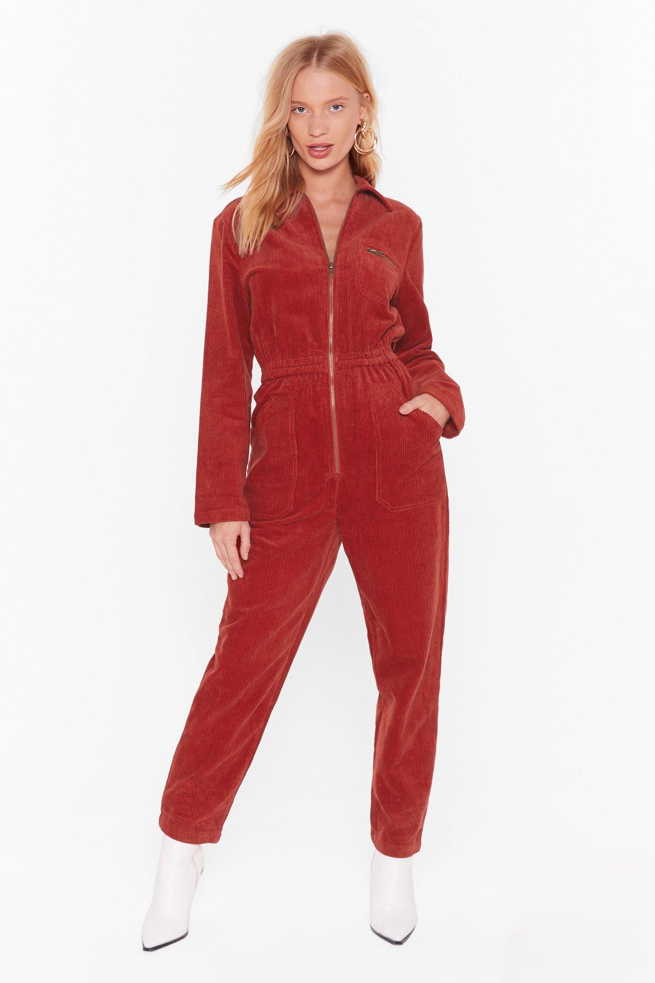 Set the Record-uroy Straight Relaxed Boilersuit | NastyGal (US & CA)