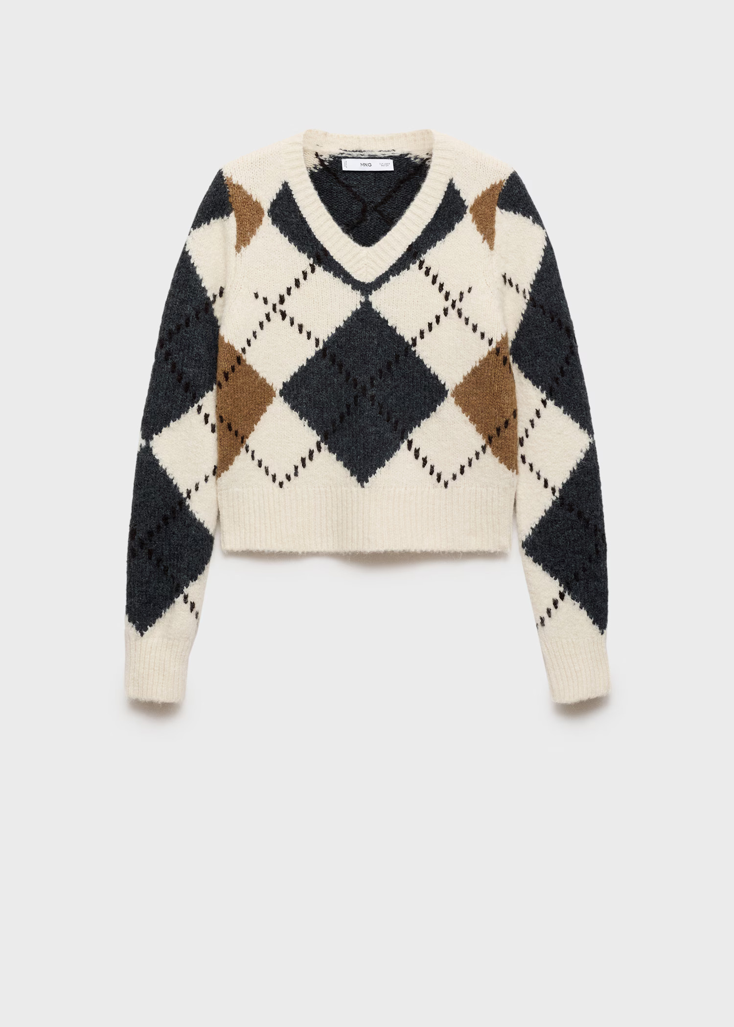 Diamond V-neck sweater | Mango (US/MX/AU)