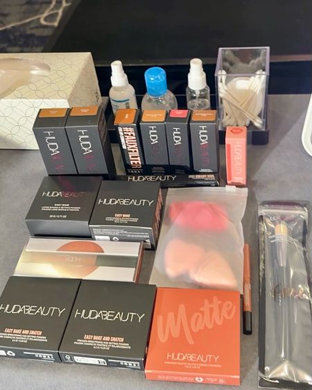 Everything I was gifted at the Huda Beauty event where I learned how to color correct and brighten my under eyes! #schoolofsnatch #teampeach 

Easy bake (loose powder in peach pie, kunafa, and cherry blossom)
Easy bake and snatch (in peach pie and cherry blossom)
#Fauxfilter luminous matte concealer (peanut butter and butterscotch)
Cheeky tint (coral cutie, proud pink)
#Fauxfilter color corrector (peach and papaya)
Mini powder puff set
#fauxfilter luminous matte liquid foundation (mocha and cocoa)
Lip blush (coral kiss)
Warm matte obsessions eyeshadow palette
Face | conceal & blend brush
Liquid matte lipstick (trendsetter)
Lip contour 2.0 lip pencil (warm brown)



Pressed power, foundation, concealer, blush, makeup, eyeshadow palette, lipstick, lip liner, beautyy

#LTKSeasonal #LTKbeauty #LTKstyletip