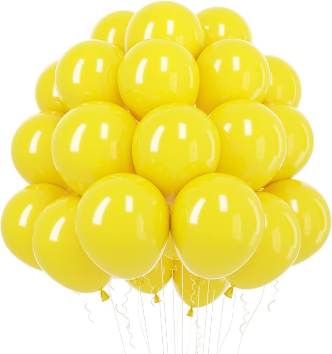 RUBFAC Yellow Latex Balloons 100pcs 12 Inch Helium Balloons for Sunflower Honeybee Party Birthday... | Amazon (US)