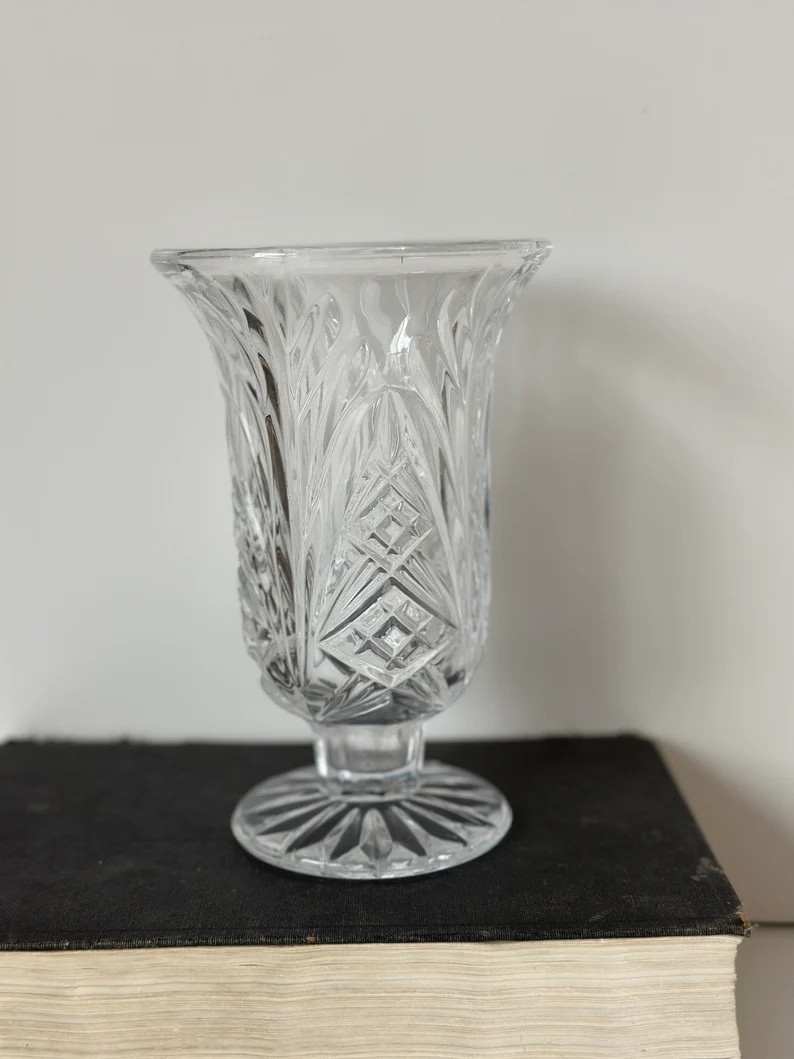 Vintage Glass Candle Holder, Glass Vase, Glass Candlestick, Vintage Glassware - Etsy | Etsy (US)