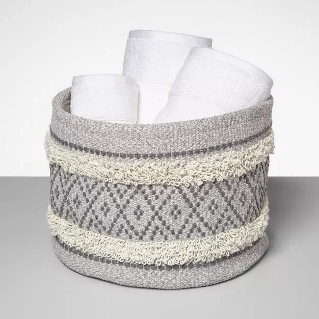Soft Rug Basket w/ Detail Gray - Opalhouse™ | Target