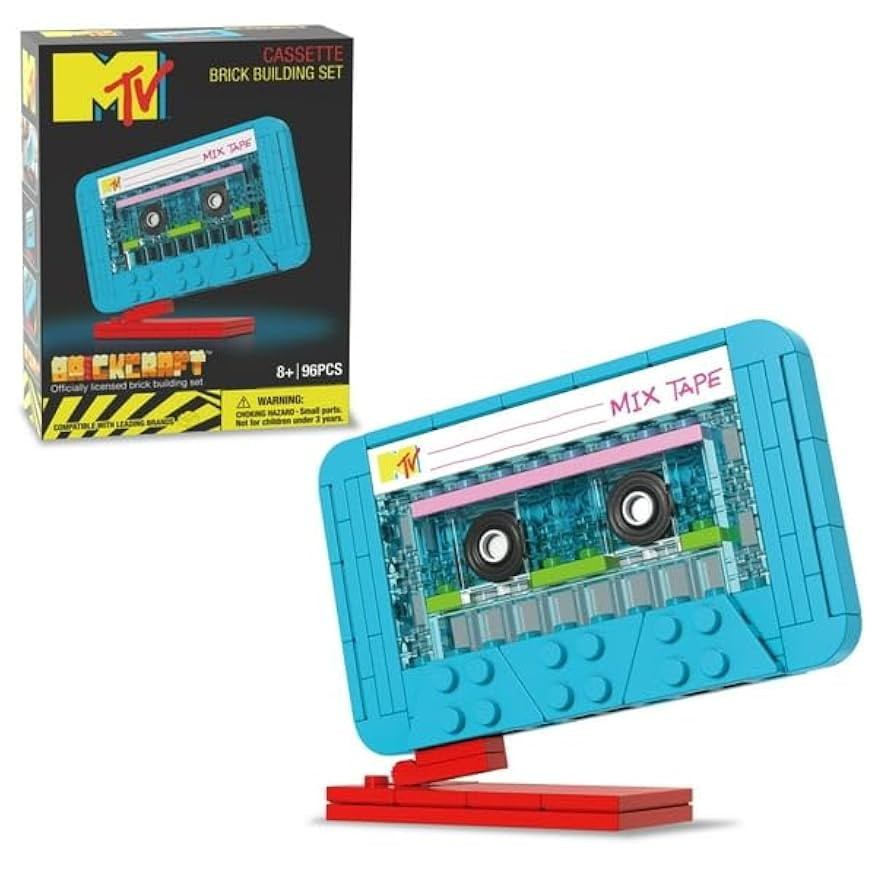 MTV Retro Builds: Cassette Brick Building Kit (96-Piece Set), Unique Collectible Gift Idea for Me... | Amazon (US)