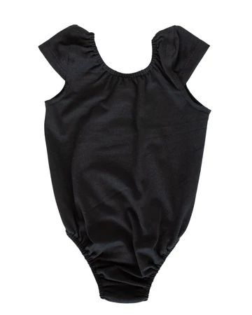 Maggie Cap Sleeve Leotard - Black | Bailey's Blossoms