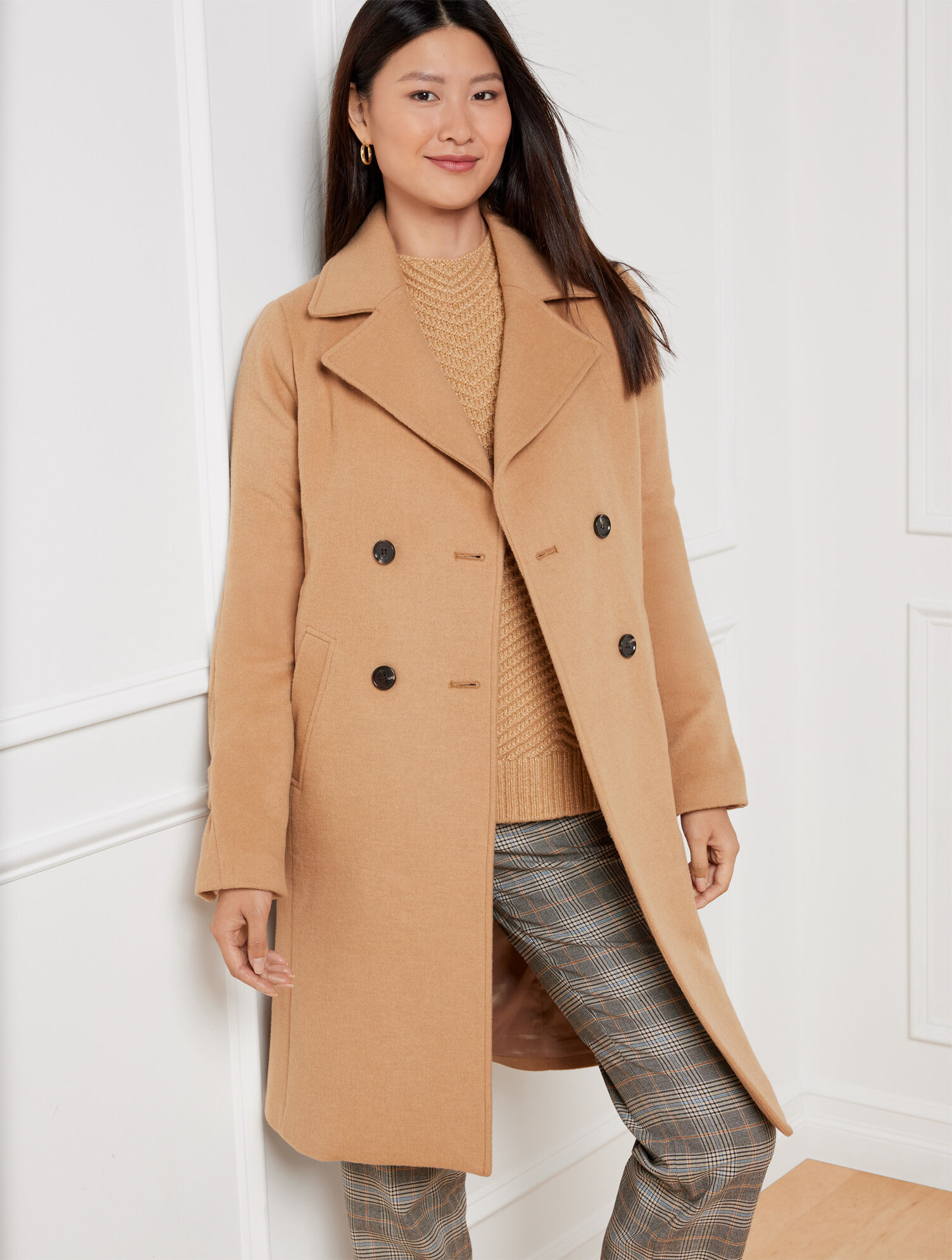 Double Breasted Wool Blend Coat | Talbots