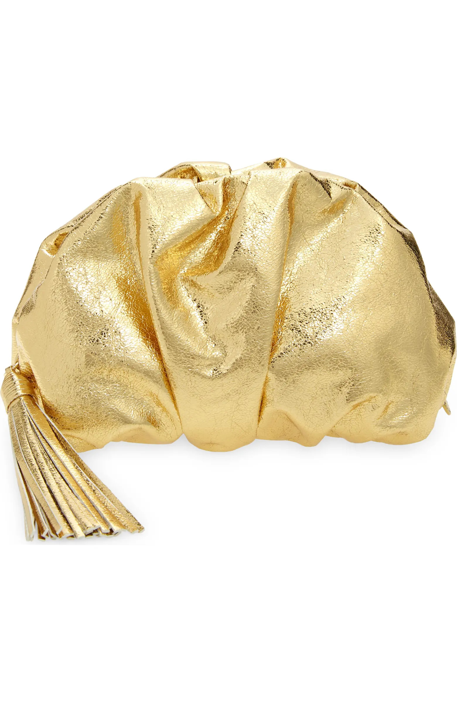 Ruched Faux Leather Clutch | Nordstrom